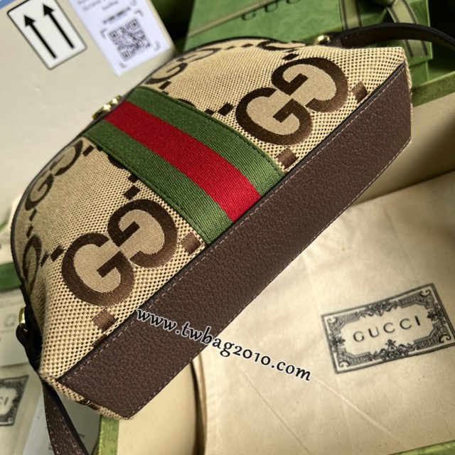 gucci專櫃新款棕色大G帆布手袋 古馳meo vintage斜挎貝殼包 jcp1737